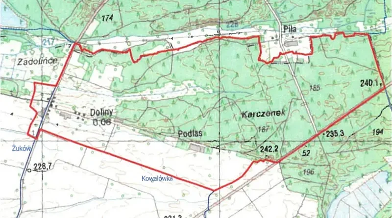 mapa sołectwa Doliny